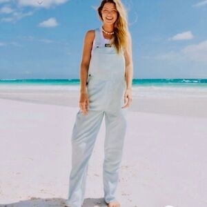 DAILY DRILLS Blue Linen Overalls XS/S New With Tags